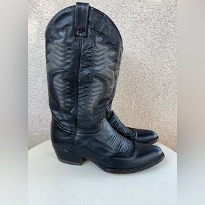 Rudel black cowboy boots gray accent Mens 8.5 women 10.5